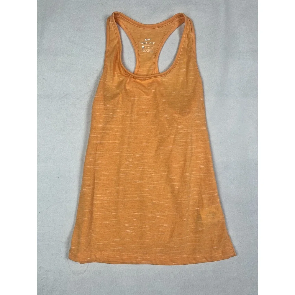 Nike Dri Fit Tank Top Women's Size XS Slim Fit Peach Orange Mesh Panel